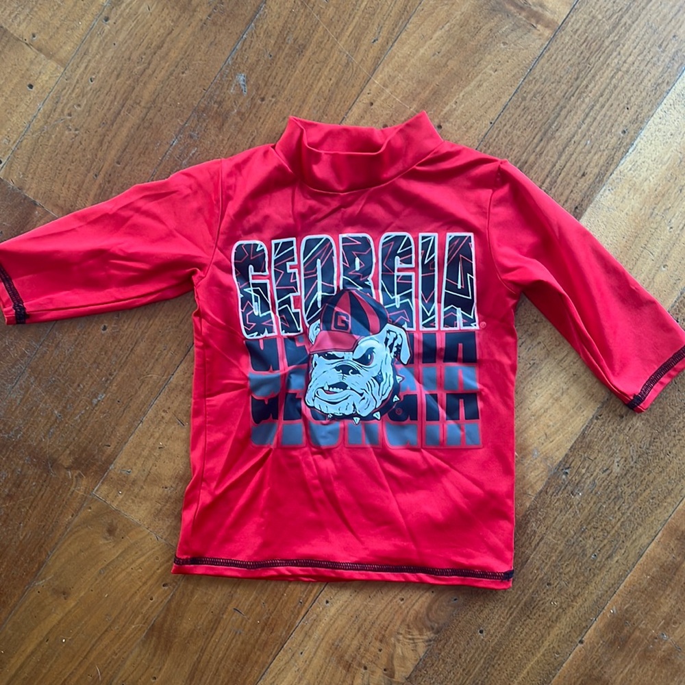 UGA Georgia Bulldog red rashguard - 3T